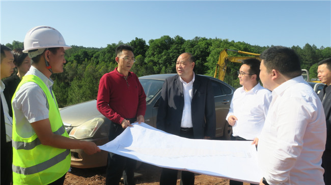 陈来安一行实地调研浈江犁市100MW农光互补项目建设情况.JPG
