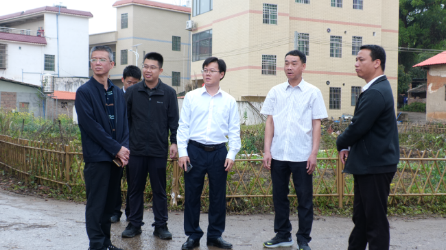 调研组一行听取相关工作人员汇报典型村选树培育工作情况.JPG